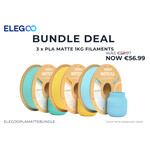 PLA MATTE ELEGOO GREEN - YELLOW - BLUE FILAMENT 1KG BUNDLE