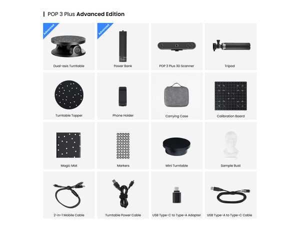 POP3 PLUS Advanced Edition 3D SCANNER REVOPOINT