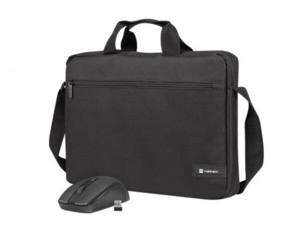 Natec WALLAROO2 15.6'' Laptop Bag with Wireless Mouse Black