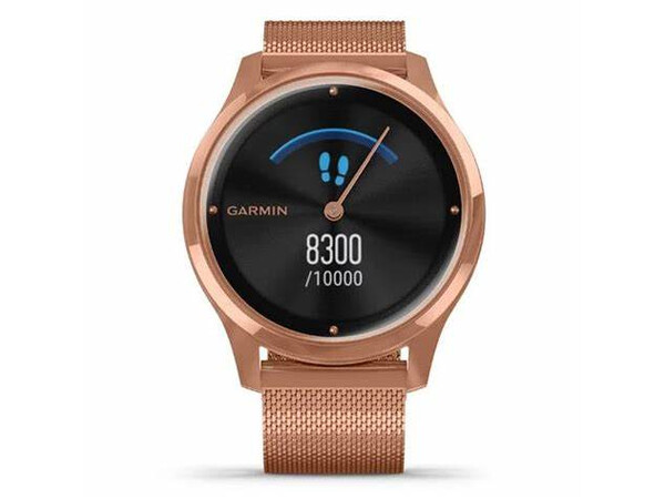 GARMIN VIVOMOVE LUXE ROSE GOLD-BLACK MILANESE