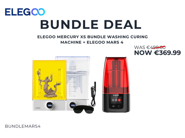 BUNDLE INCLUDES ELEGOO MARS 4 3D PRINTER AND WASHING CURING MACHINE