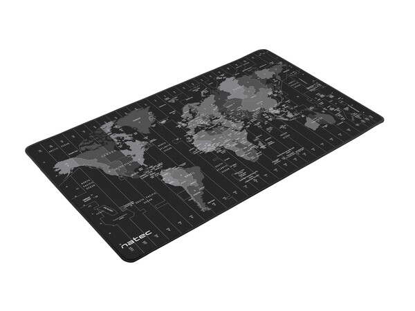 Natec TIME ZONE MAP XL Mousepad Grey Black