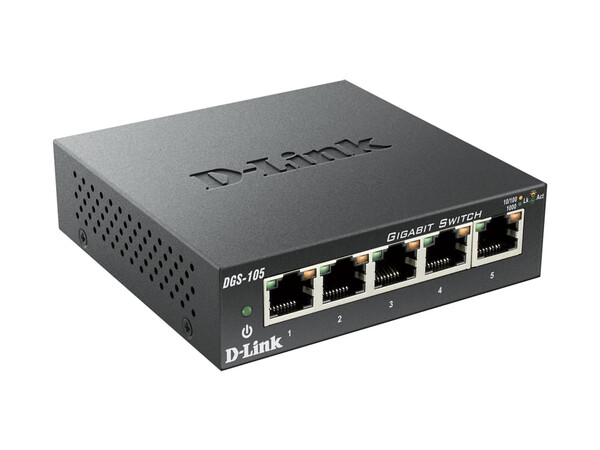 DLINK 5 PORT 10/100 LAN PORTS, UNMANAGED, PLUG AND PLAY