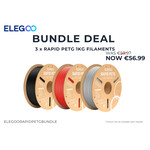 RAPID PETG ELEGOO BLACK - RED - SILVER FILAMENT 1KG BUNDLE