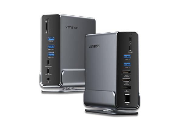 Vention HUB USB-C 8xUSB/2xHDMI/DP/MST/RJ45/SD/3.5mm/PD TPUH0