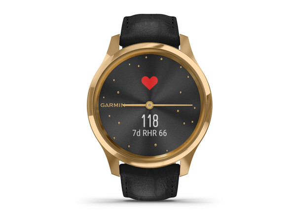 GARMIN VIVOMOVE LUXE PURE GOLD-BLACK LEATHER