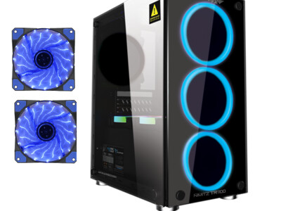 Armaggeddon Nimitz TR-1100 Micro ATX Case with PSU & 3x Blue Fans