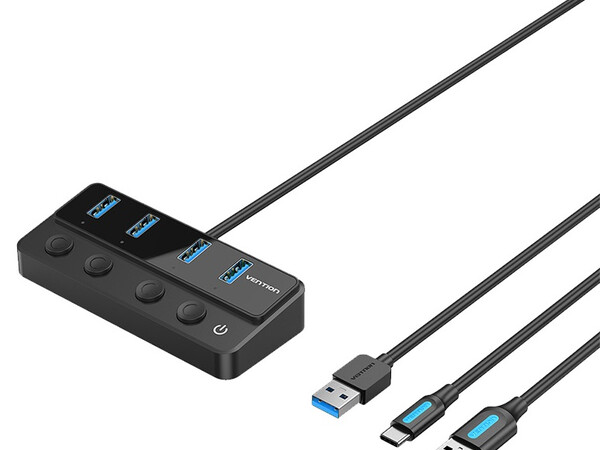 Vention HUB USB-C 4 x USB3.0 with Indiv.Power Switches 1.0m CHWBF