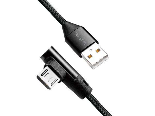 LOGILINK USB 2.0 A TO MICRO ANGLED M/M 1M