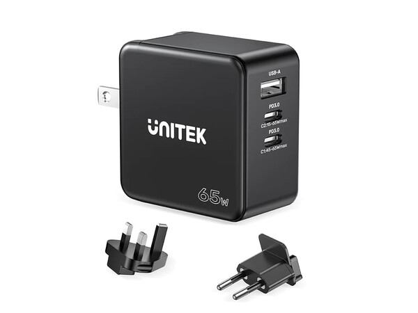 Unitek Charge Wall 65W 4in1 GaN Charger Black P1117B