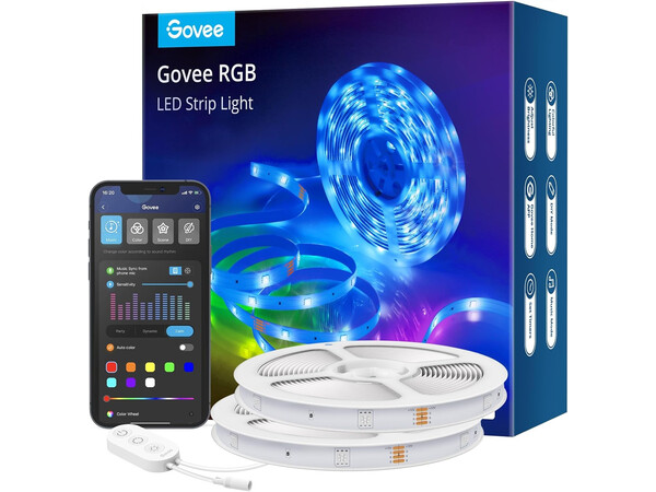 Govee RGB Smart Wi-Fi + Bluetooth LED Strip Lights 10m (Energy Class A)