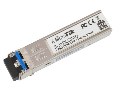 MikroTik S-31DLC20D 1.25G SFP Transceiver Dual LC 20km SM