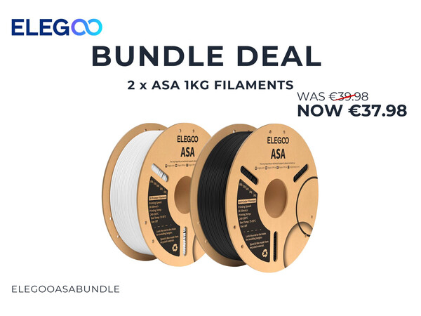 ASA ELEGOO WHITE - BLACK FILAMENT 1KG BUNDLE