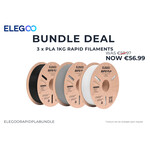 RAPID PLA + ELEGOO WHITE - BLACK - GREY FILAMENT 1KG BUNDLE