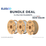 PLA ELEGOO CLEAR - MARBLE - WOOD FILAMENT 1KG BUNDLE