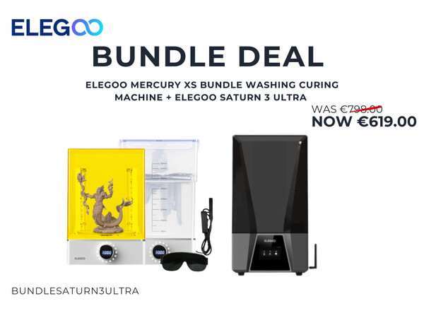 BUNDLE INCLUDES ELEGOO SATURN 3 ULTRA 3DPRINTER AND WASHING CURING MACHINE