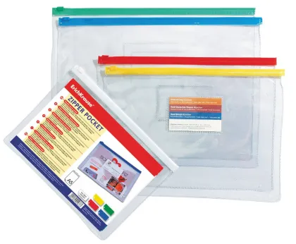 ERICHKRAUSE PVC ZIP FILE A4 TRANSPARENT 2935