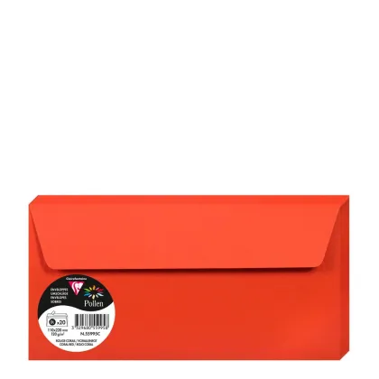 Pollen Envelopes 110x220mm (120gr) RED CORAL
