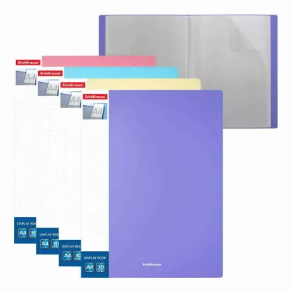 ERICHKRAUSE DISPLAY BOOK + SPINE POCKET CLASSIC 20 POCKETS A4 MATT PASTEL 49940