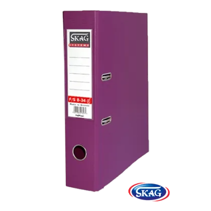SKAG PREMIUM BOX FILE F/SC PVC 8CM WIDE PURPLE 8/34