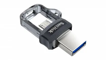 SANDISK  Ultra Dual Drive m3.0 64GB USB&amp;MICRO FOR ANDROID Grey &amp; Silver