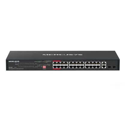 Mercusys 28-Port Gigabit Rackmount Switch with 24-Port PoE+ - MS128GP