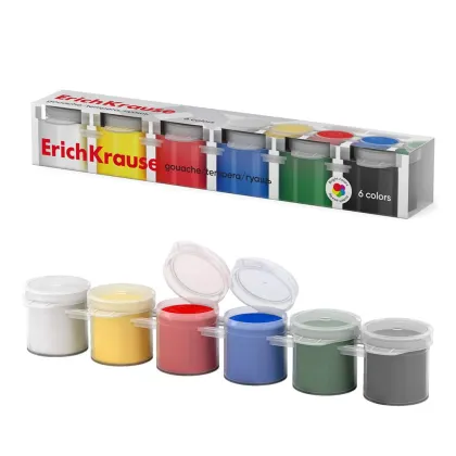 ERICHKRAUSE GOUACHE PAINTS 6 COLORS 15ML 54019