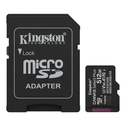 KINGSTON mSDXC Canvas Select Plus 512GB Memory Card + Adapter SDCS3/512GB