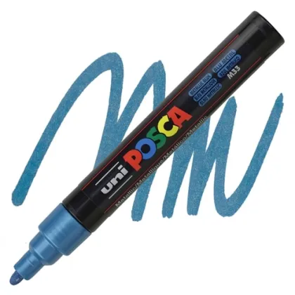 POSCA PAINT MARKER MEDIUM METALLIC BLUE  PC-5M