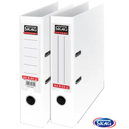 SKAG PREMIUM BOX FILE A4 PVC 8CM WHITE 8/32