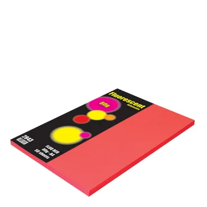 A4 80gr Fluo Red 50sh. 