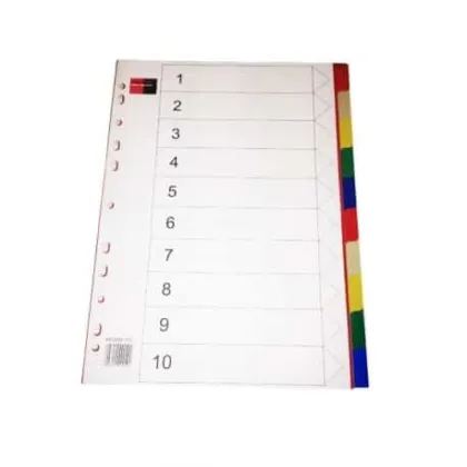 B/R PVC DIVIDER A4 10-TABS COLOUR HF289-10C/BR00049