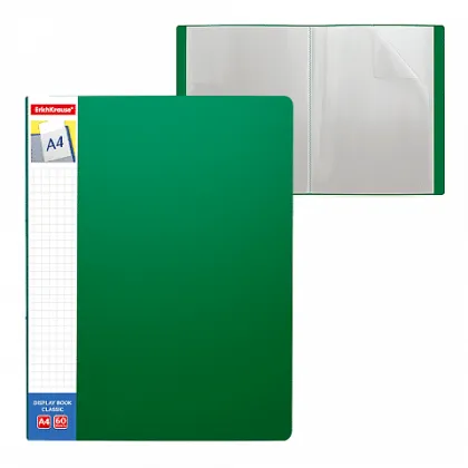 ERICHKRAUSE DISPLAY BOOK + SPINE POCKET CLASSIC 40 POCKETS A4 GREEN 46087