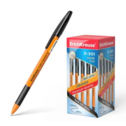 ERICHKRAUSE BALLPOINT PEN R-301 ORANGE STICK&amp;GRIP 0.7 BLACK 39533
