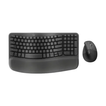 LOGITECH KEYBOARD &amp; MOUSE WIRELESS/BLUETOOTH WAVE KEYS AND LIFT COMBO US 920-013635