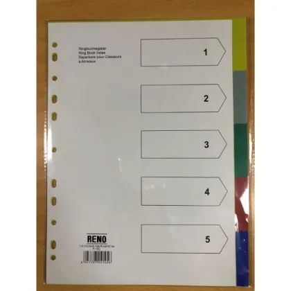 RENO DIVIDER PVC  INDEX 5-TABS COLOUR F-5C