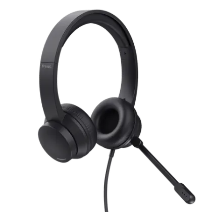 TRUST WIRED USB HEADSET LIGHTWEIGHT WITH MICROPHONE AYDA BLACK 25088