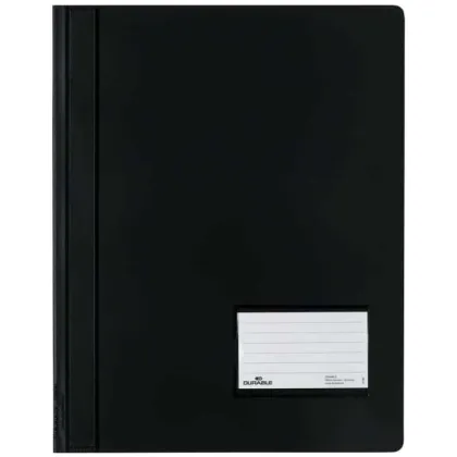 DURABLE PVC FLAT FILE W/ LABEL  BLACK  DUR-2680-1