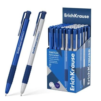 ERICHKRAUSE RETRACTABLE BALLPOINT PEN SWITCH MATIC&amp;GRIP 0.7 BLUE 61273