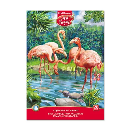 ERICHKRAUSE ARTBERRY AQUARELLE PAPER FLAMINGO A4 20 SHEETS 46893