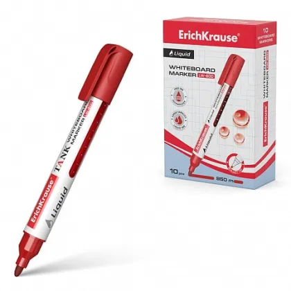 ERICHKRAUSE WHITEBOARD MARKER WITH LIQUID INK LW-600 RED 48776