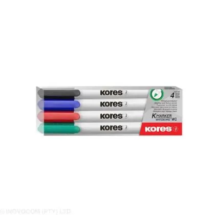 KORES WHITEBOARD SLIM MARKERS 4 COULOURS  22840