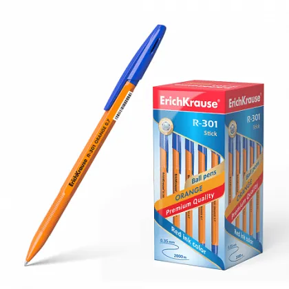 ERICHKRAUSE BALLPOINT PEN R-301 ORANGE STICK 0.7 BLUE 43194