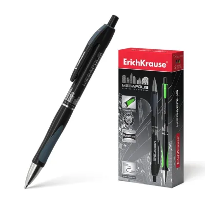 ERICHKRAUSE RETRACTABLE BALLPOINT PEN 'MEGAPOLIS' 0.7  BLACK 32
