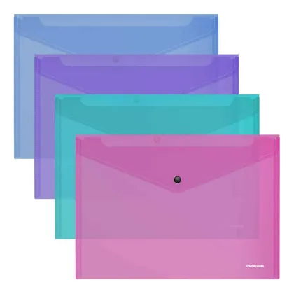 ERICHKRAUSE ENVELOPE FOLDER GLOSSY VIVID SEMITRANSPARENT ASSORTED 50315