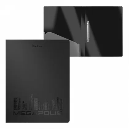 ERICHKRAUSE RING BINDER 'MEGAPOLIS' 2 RINGS A4 35mm BLACK 46006