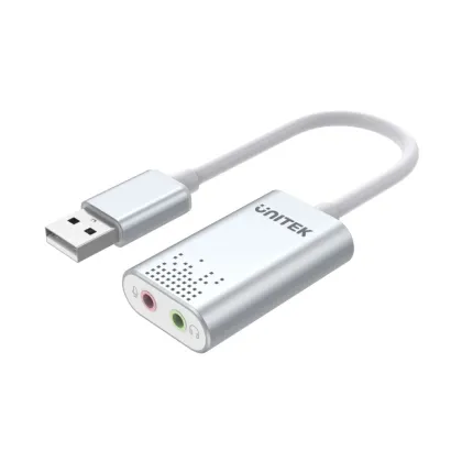 Unitek Y-247A External USB Soundcard USB-A to Stereo Audio Headset/Speaker and Microphone