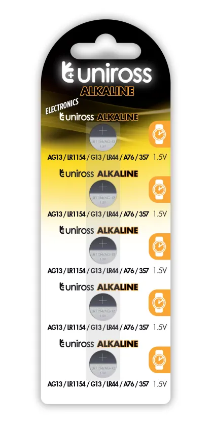 Uniross LR754 AG5 LR48 Alkaline Coin Battery (5pack)