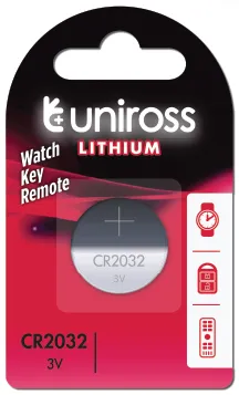 Uniross CR2032 Button Cell Lithium Battery (1pc)