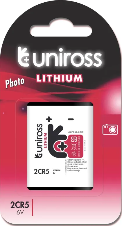 Uniross 2CR5 (DL245, EL2CR5) 6V Lithium Battery (single)